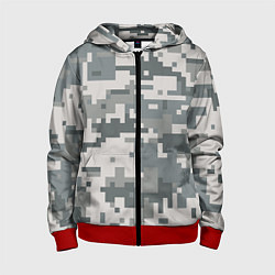 Толстовка на молнии детская Камуфляж, цвет: 3D-красный