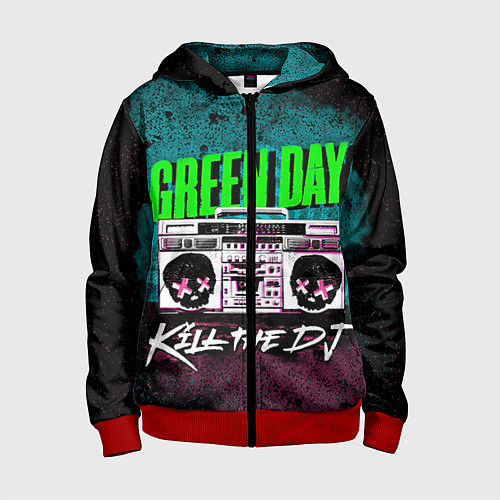 Детская толстовка на молнии Green Day: Kill the DJ / 3D-Красный – фото 1