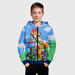 Толстовка на молнии детская Drop Dead: Wild Fox, цвет: 3D-синий — фото 2