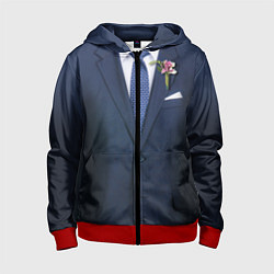 Толстовка на молнии детская Жених, цвет: 3D-красный