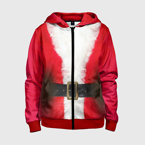 Детская толстовка на молнии Дед мороз / 3D-Красный – фото 1