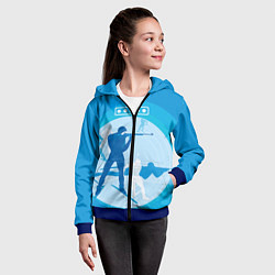 Толстовка на молнии детская Биатлон, цвет: 3D-синий — фото 2