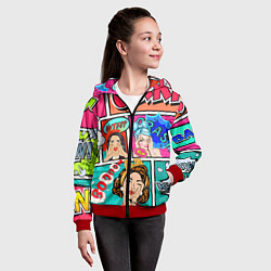 Толстовка на молнии детская POP ART, цвет: 3D-красный — фото 2