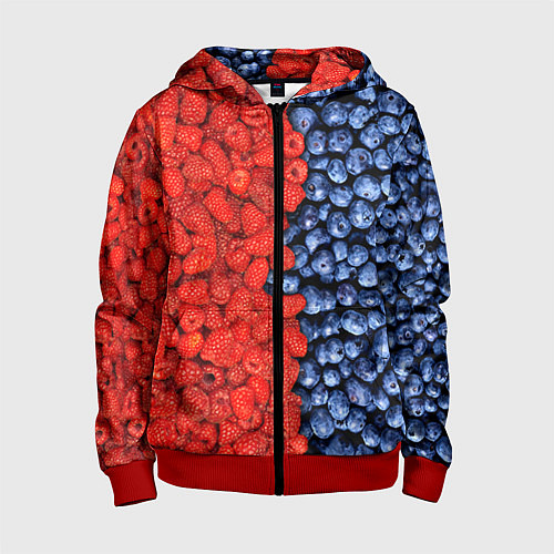 Детская толстовка на молнии Ягодка / 3D-Красный – фото 1