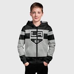 Толстовка на молнии детская Los Angeles Kings, цвет: 3D-черный — фото 2