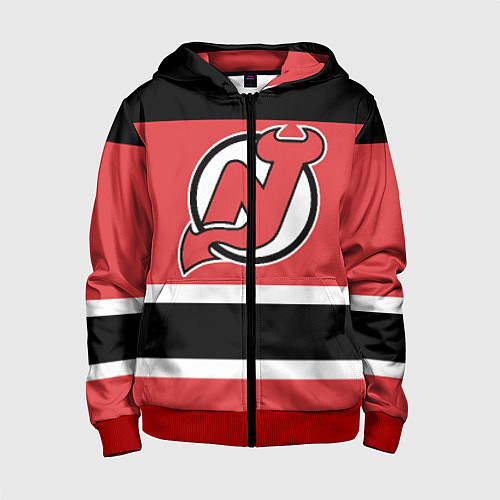 Детская толстовка на молнии New Jersey Devils / 3D-Красный – фото 1