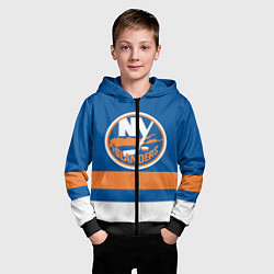 Толстовка на молнии детская New York Islanders, цвет: 3D-черный — фото 2