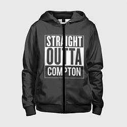 Толстовка на молнии детская Straight Outta Compton, цвет: 3D-черный