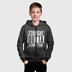 Толстовка на молнии детская Straight Outta Compton, цвет: 3D-черный — фото 2