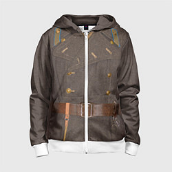 Толстовка на молнии детская Шинель, цвет: 3D-белый