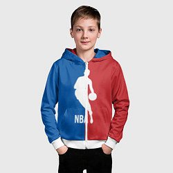 Толстовка на молнии детская Эмблема NBA, цвет: 3D-белый — фото 2