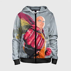 Толстовка на молнии детская One Punch Man Fist, цвет: 3D-черный