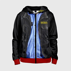 Толстовка на молнии детская Форма SECURITY, цвет: 3D-красный