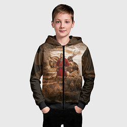Толстовка на молнии детская Русь священная, цвет: 3D-черный — фото 2