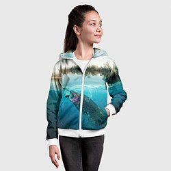 Толстовка на молнии детская Рыбалка на спиннинг, цвет: 3D-белый — фото 2