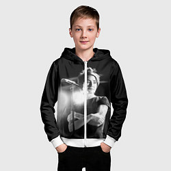 Толстовка на молнии детская Земфира на сцене, цвет: 3D-белый — фото 2