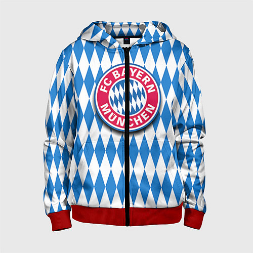 Детская толстовка на молнии FC Bayern Munchen / 3D-Красный – фото 1