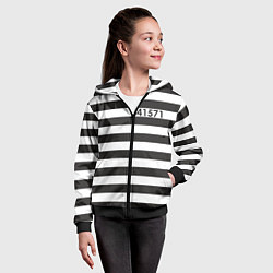 Толстовка на молнии детская Заключенный, цвет: 3D-черный — фото 2