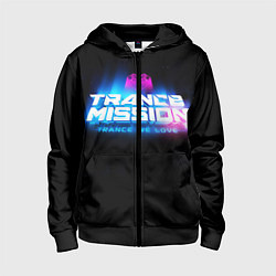 Толстовка на молнии детская Trancemission: Trance we love, цвет: 3D-черный