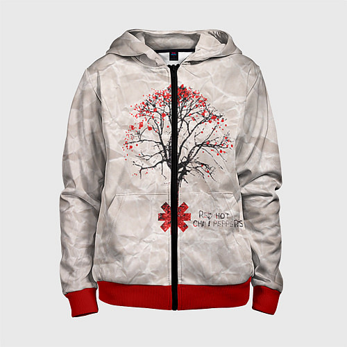Детская толстовка на молнии RHCP: Red Tree / 3D-Красный – фото 1
