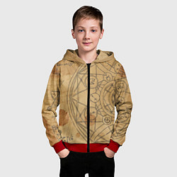 Толстовка на молнии детская Дневник алхимика, цвет: 3D-красный — фото 2