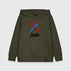Толстовка детская хлопковая Judo Emblem, цвет: хаки