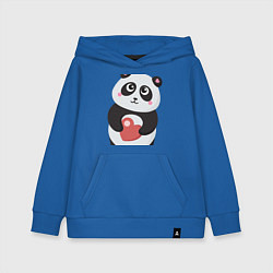 Толстовка детская хлопковая Панда с сердечком, цвет: синий