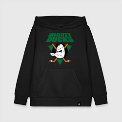 Толстовка детская хлопковая Anaheim Mighty Ducks, цвет: черный