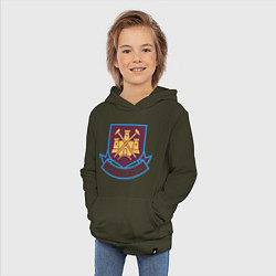 Толстовка детская хлопковая West Ham United, цвет: хаки — фото 2