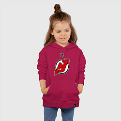Толстовка детская хлопковая New Jersey Devils: Kovalchuk 17, цвет: маджента — фото 2