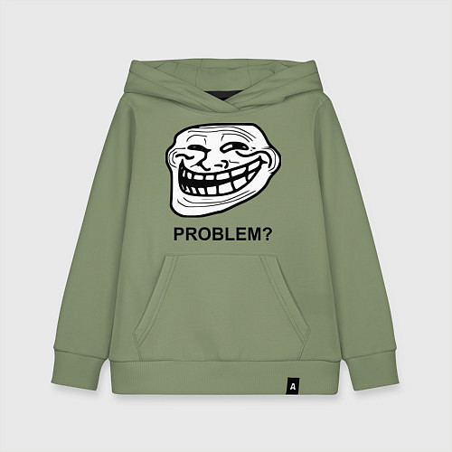 Детская толстовка-худи Trollface. Problem? Проблемы? / Авокадо – фото 1