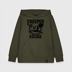 Толстовка детская хлопковая Creeper Squad, цвет: хаки