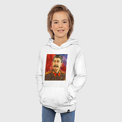 Толстовка детская хлопковая Сталин: полигоны, цвет: белый — фото 2