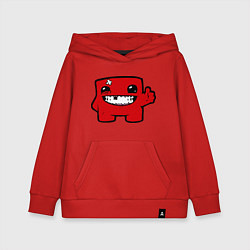 Толстовка детская хлопковая Super Meat Boy, цвет: красный