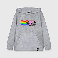 Толстовка детская хлопковая Nyan Cat, цвет: меланж