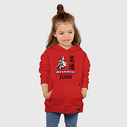 Толстовка детская хлопковая Russia Judo, цвет: красный — фото 2