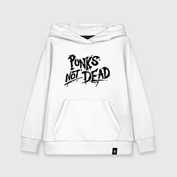 Толстовка детская хлопковая Punks not dead, цвет: белый
