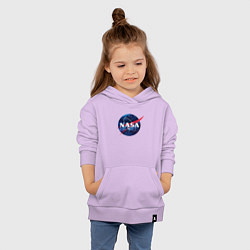 Толстовка детская хлопковая NASA: Cosmic Logo, цвет: лаванда — фото 2