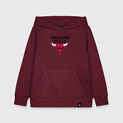 Толстовка детская хлопковая Chicago Bulls, цвет: меланж-бордовый