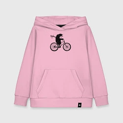 Толстовка детская хлопковая Ежик на велосипеде, цвет: светло-розовый