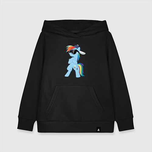 Детская толстовка-худи Крутая пони / Черный – фото 1