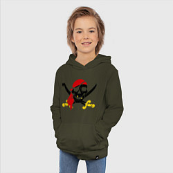 Толстовка детская хлопковая Пиратская футболка, цвет: хаки — фото 2