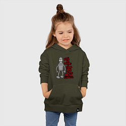 Толстовка детская хлопковая Бэндер: кто вы такие?, цвет: хаки — фото 2