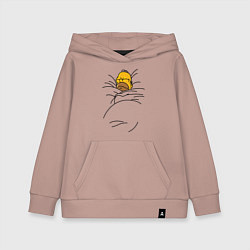 Толстовка детская хлопковая Спящий Гомер, цвет: пыльно-розовый