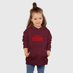 Толстовка детская хлопковая FCSM Club, цвет: меланж-бордовый — фото 2
