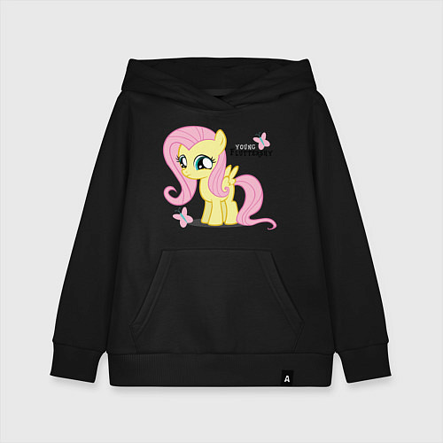 Детская толстовка-худи Young Fluttershy / Черный – фото 1