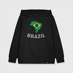 Толстовка детская хлопковая Brazil Country, цвет: черный