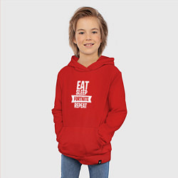 Толстовка детская хлопковая Eat Sleep Fortnite Repeat, цвет: красный — фото 2