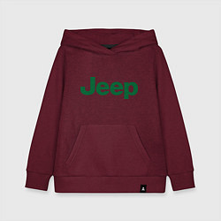 Толстовка детская хлопковая Logo Jeep, цвет: меланж-бордовый
