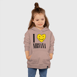 Толстовка детская хлопковая I love Nirvana, цвет: пыльно-розовый — фото 2